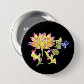 Lotus Blume und Wein Button (Vorne & Hinten)
