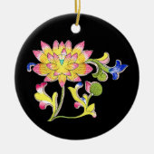 Lotus Blume und Wein Keramik Ornament (Vorne)