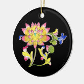 Lotus Blume und Wein Keramik Ornament (Links)