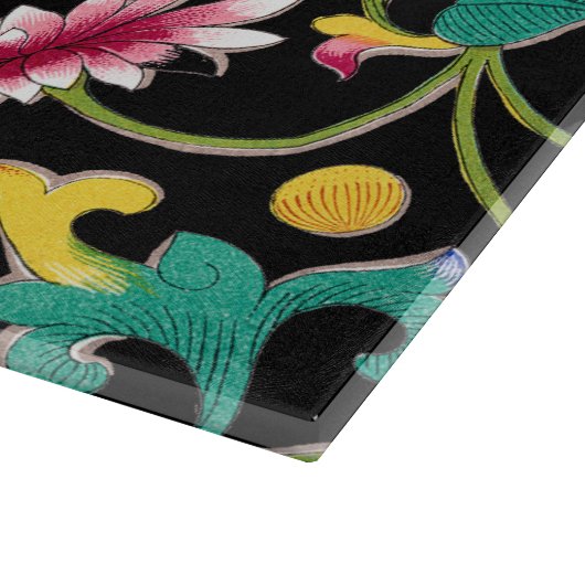 Lotus Blume und Wein Schneidebrett (Ecke)