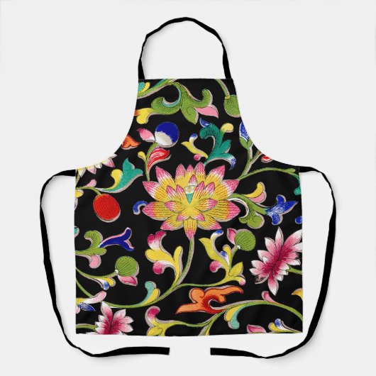 Lotus Blume und Wein Schürze (Vorderseite)