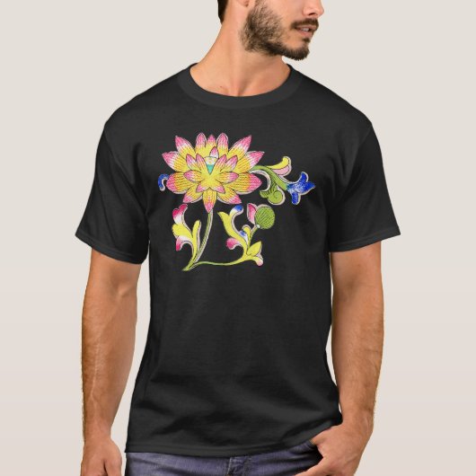 Lotus Blume und Wein T-Shirt (Vorderseite)