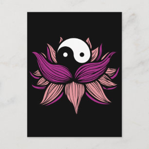 Lotus Blume und Yin Yang Postkarte