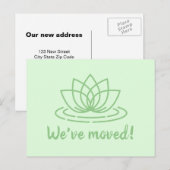 Lotus Blume verschiebt Postkarten für neue Adresse (Vorne/Hinten)