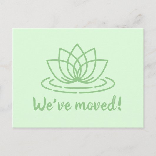 Lotus Blume verschiebt Postkarten für neue Adresse (Vorderseite)