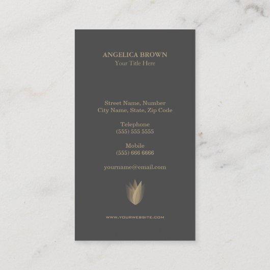 Lotus-Blume Visitenkarte (Rückseite)