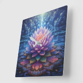 Lotus Blume Wall Clock Quadratische Wanduhr (Winkel)