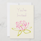 Lotus Blume/Wasser Lidschlag Party Einladung (Vorderseite)