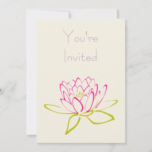 Lotus Blume/Wasser Lidschlag Party Einladung (Vorderseite)