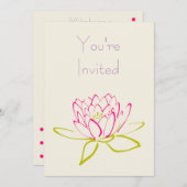 Lotus Blume/Wasser Lidschlag Party Einladung (Vorne/Hinten)