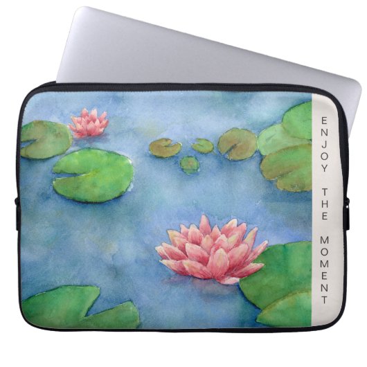 Lotus Blume Wasserfarbe Laptopschutzhülle (Vorderseite)