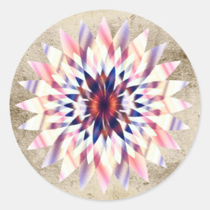 Lotus Blume Wasserfarbe Lila Logoheilung Yoga Runder Aufkleber