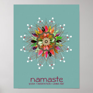 Lotus Blume Wasserfarbe Namaste Yoga Medizin Po Poster