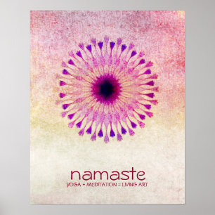 Lotus Blume Wasserfarbe Namaste Yoga Poster