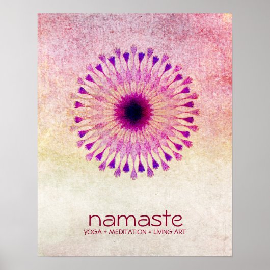 Lotus Blume Wasserfarbe Namaste Yoga Poster (Vorne)