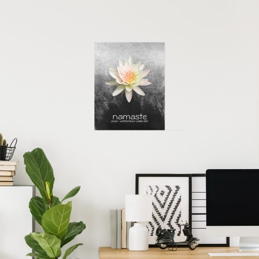 Lotus Blume Wasserfarbe Namaste Yoga Poster (Heimbüro)
