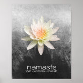 Lotus Blume Wasserfarbe Namaste Yoga Poster (Vorne)