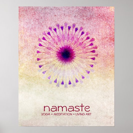 Lotus Blume Wasserfarbe Namaste Yoga Poster (Vorne)