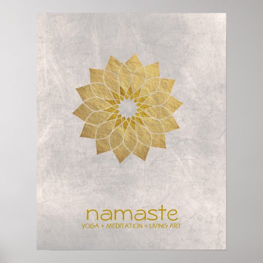 Lotus Blume Wasserfarbe Namaste Yoga Poster (Vorne)