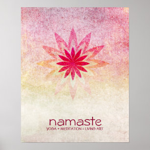 Lotus Blume Wasserfarbe Namaste Yoga Poster