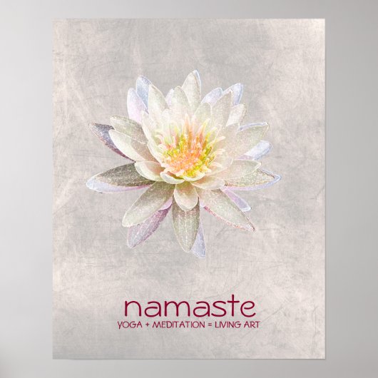 Lotus Blume Wasserfarbe Namaste Yoga Poster (Vorne)