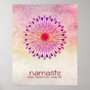 Lotus Blume Wasserfarbe Namaste Yoga Poster