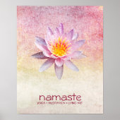 Lotus Blume Wasserfarbe Namaste Yoga Poster (Vorne)