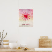 Lotus Blume Wasserfarbe Namaste Yoga Poster (Küche)