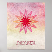 Lotus Blume Wasserfarbe Namaste Yoga Poster (Vorne)