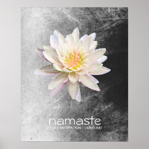 Lotus Blume Wasserfarbe Namaste Yoga Poster