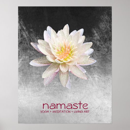 Lotus Blume Wasserfarbe Namaste Yoga Poster (Vorne)