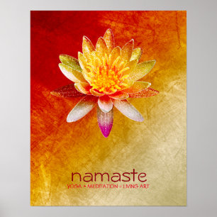 Lotus Blume Wasserfarbe Namaste Yoga Poster