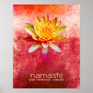 Lotus Blume Wasserfarbe Namaste Yoga Poster