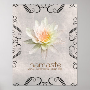 Lotus Blume Wasserfarbe Namaste Yoga Poster