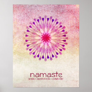 Lotus Blume Wasserfarbe Namaste Yoga Poster