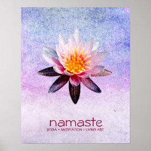 Lotus Blume Wasserfarbe Namaste Yoga Poster