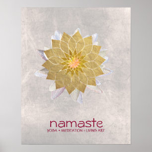 Lotus Blume Wasserfarbe Namaste Yoga Poster