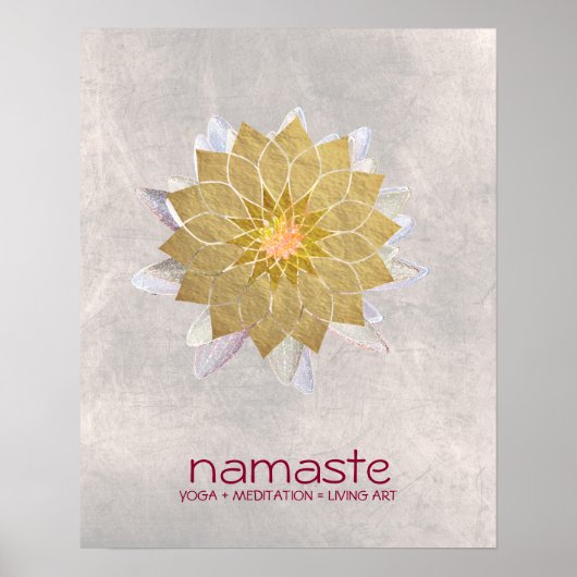 Lotus Blume Wasserfarbe Namaste Yoga Poster (Vorne)