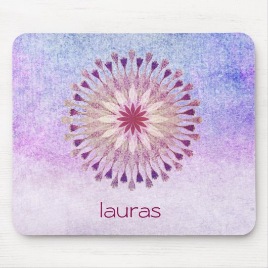 Lotus Blume Wasserfarben Yoga Meditation Mousepad (Vorne)
