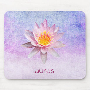 Lotus Blume Wasserfarbene Pfau Yoga Meditation Mousepad