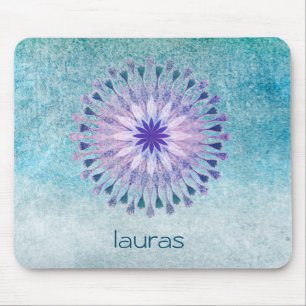 Lotus Blume Wasserfarbene Pfau Yoga Meditation Mousepad