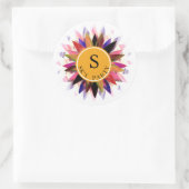 Lotus Blume Wasserfarbige Logos Heilung Yoga Runder Aufkleber (Tasche)