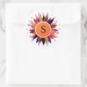 Lotus Blume Wasserfarbige Logos Heilung Yoga Runder Aufkleber (Tasche)