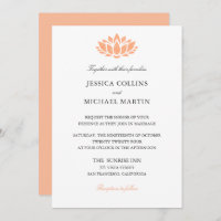 Lotus Blume Wedding Invitation Card
