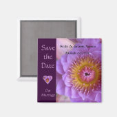 Lotus Blume Wedding Save the Date Magnet (Vorderseite/Rückseite)