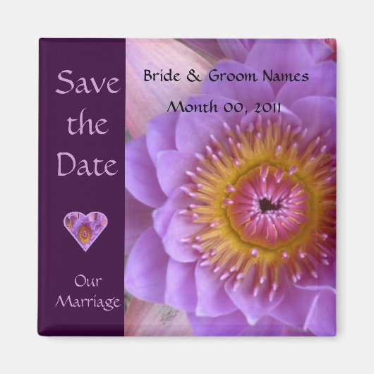 Lotus Blume Wedding Save the Date Magnet (Vorne)