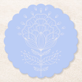 Lotus-Blume, weißer Strang, zeichnend Blütenlila Untersetzer