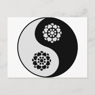 Lotus Blume Yin Yang Postkarte