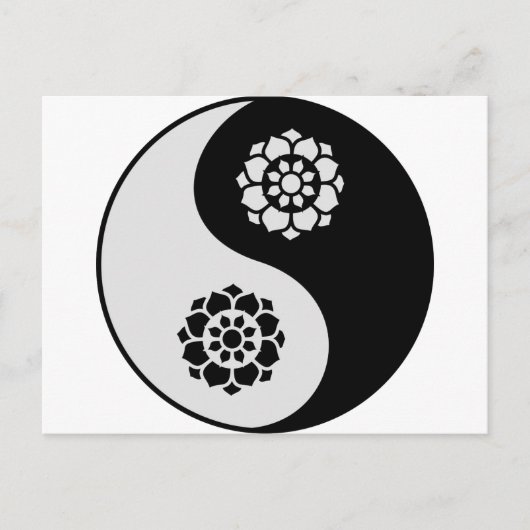 Lotus Blume Yin Yang Postkarte (Vorderseite)