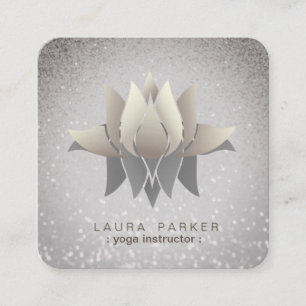 Lotus Blume Yoga Dozentin Medizin Holistisch Quadratische Visitenkarte